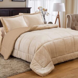 Edredão Bege com Almofadas (Conjunto)