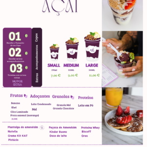 Menu Casinha do Açaí