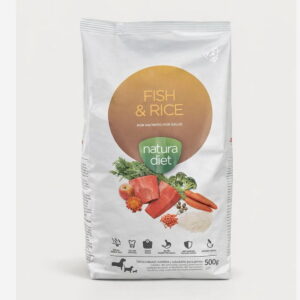Natura Diet Fish & Rice Ração para Cães 500g