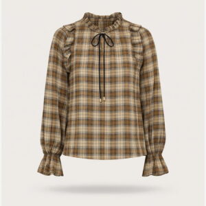 Blusa em xadrez com elástico no punho