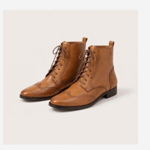 Botim oxford em pele camel da Tapadas