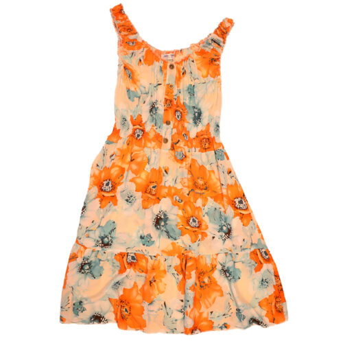 vestido florido botoes