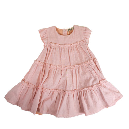 Vestido menina erc rosa folho