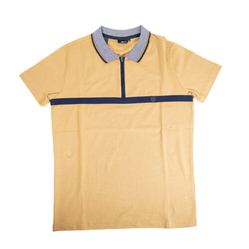 polo homem camel com fecho