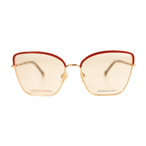 oculos carolina herrera dourado e vermelho