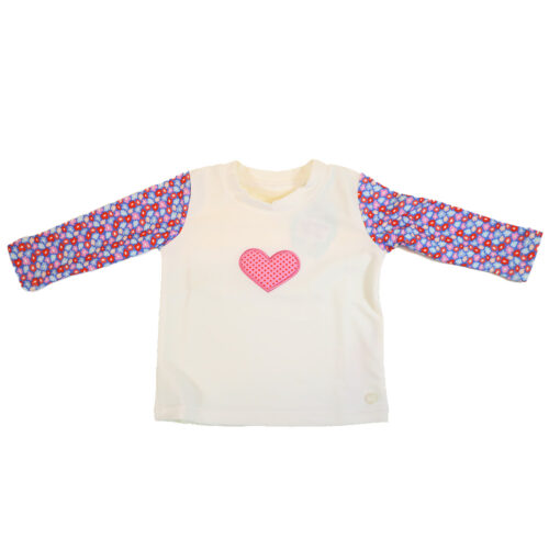 camisola manga banho coração