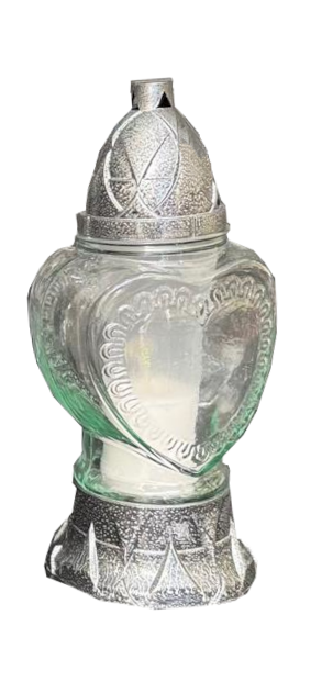 Lamparina cemitério com formato de coração