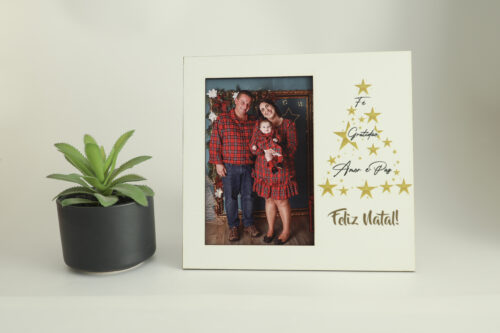 Moldura Natal pinheiro dourado