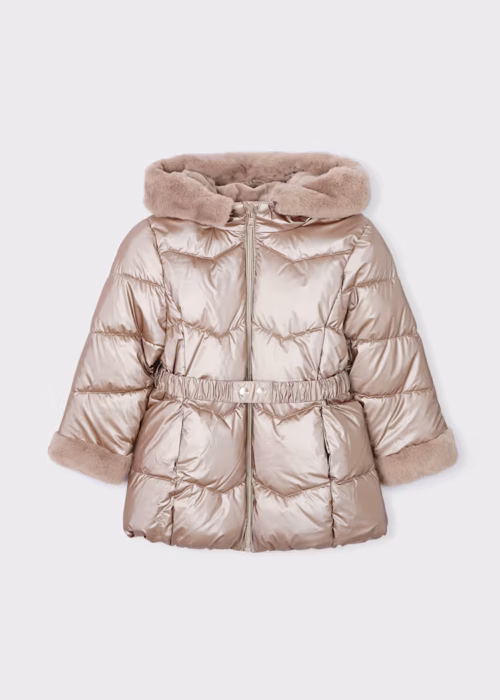 Blusão metalizado cinto menina