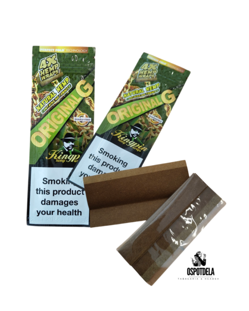 Blunt Kingpin Hemp Wraps Original G – Pack de 4 Mortalhas de Cânhamo Natural