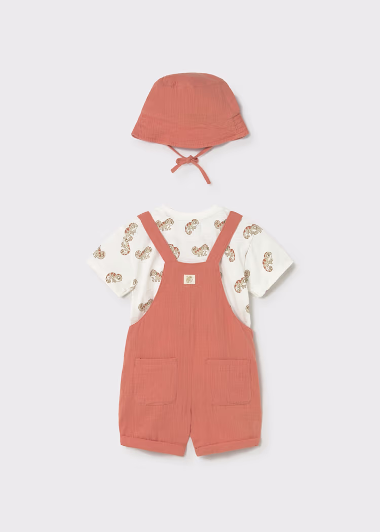 Conjunto 3 peças jardineira bebé - Mayoral - Imagen 2