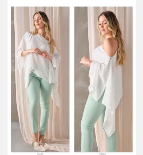 Túnica Feminina Assimétrica Branca - Kensy Byanna