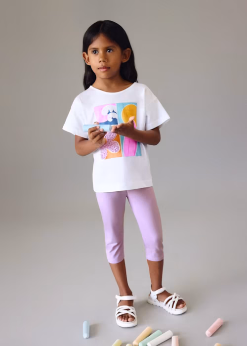Conjunto de leggings e uma t-shirt branca Mayoral