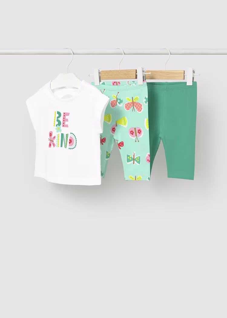 Conjunto de 3 peças com estampado Mayoral