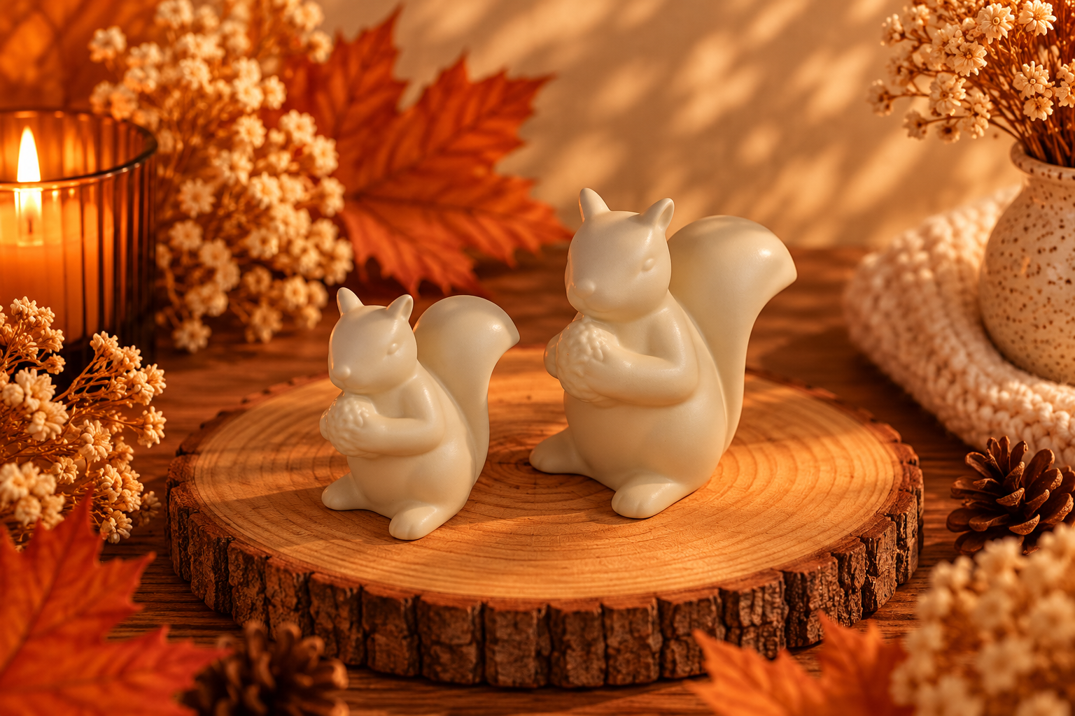 Conjunto Decorativo Esquilos em Jesmonite – 2 Peças - Imagen 2