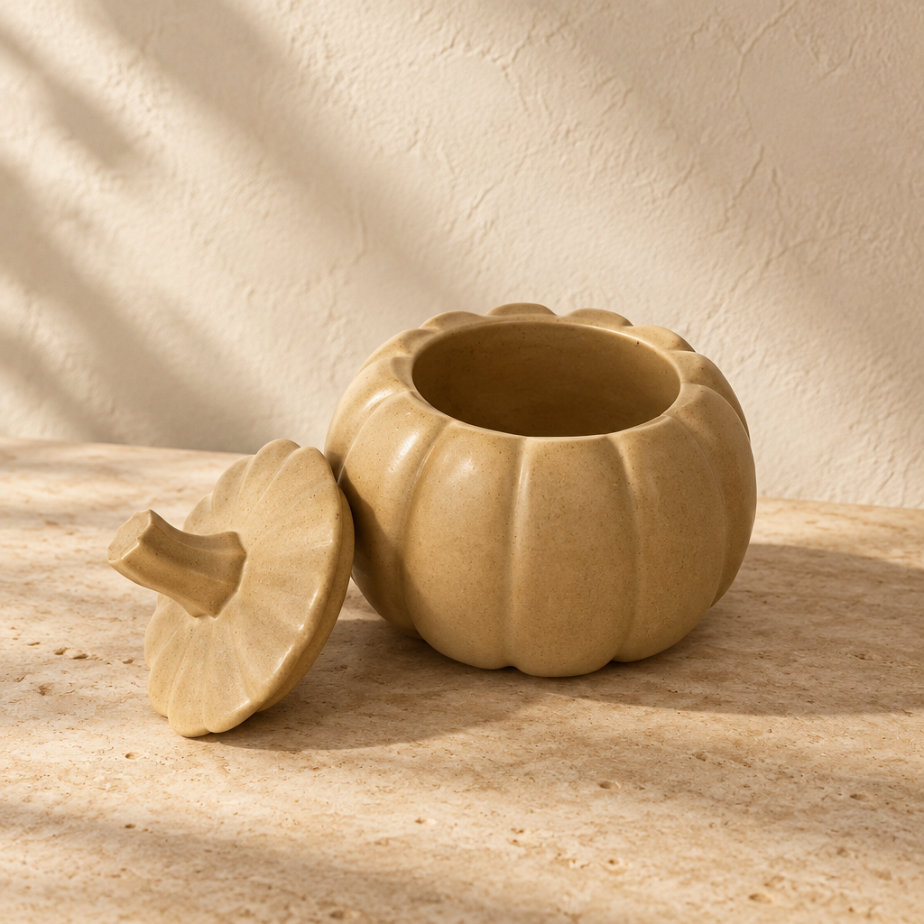 Caixa Decorativa Abóbora em Jesmonite - Image 3