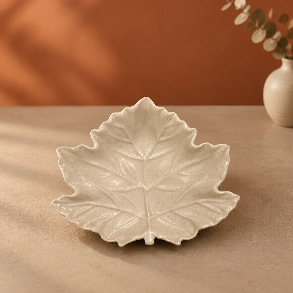 Prato Decorativo Folha de Ácer em Jesmonite - Imagen 3