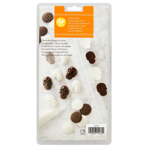 MOLDES MINI CAVEIRAS, PARA DOCES E CHOCOLATE WILTON