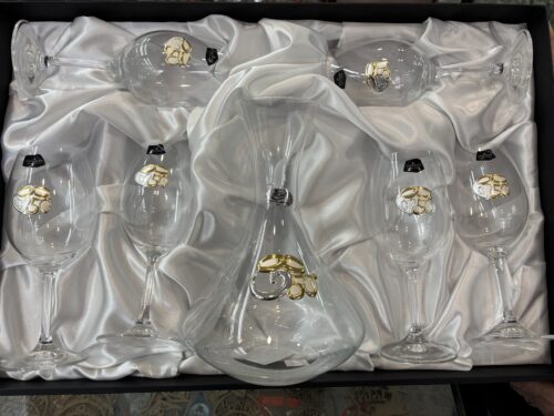 Conjunto de Cristal "Bodas de Ouro"