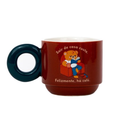 Caneca Empilhável Urso - Sair de Casa Custa. Felizmente há Café
