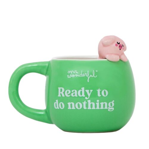 Caneca 3D Porco Lazy - Ready to do nothing Mr. Wonderful