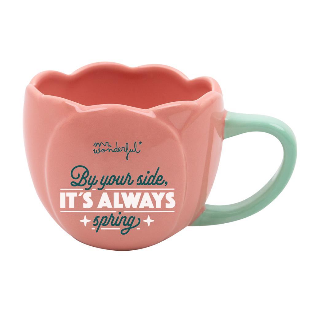 Caneca Rosa 3D - By your side, it's always spring Mr. Wonderful
