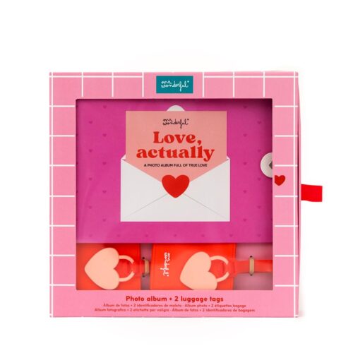Álbum de fotografias de viagem + 2 Identificadores de bagagem - Love, actually Mr. Wonderful