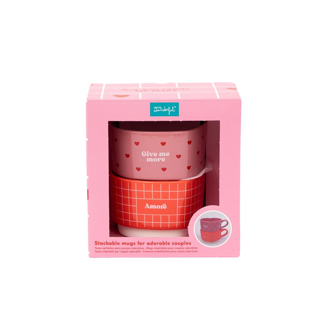 Conjunto de 2 Canecas Empilháveis - Give me more amore Mr. Wonderful - Imagen 3