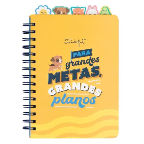 Caderno com separadores com aba A5 - Para grandes metas, grandes planos Mr. Wonderful