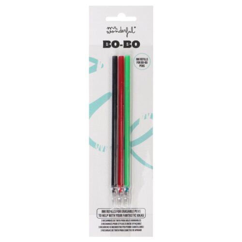 Set de 3 recargas para esferográfica apagável - Preto, Verde, Vermelho Mr. Wonderful