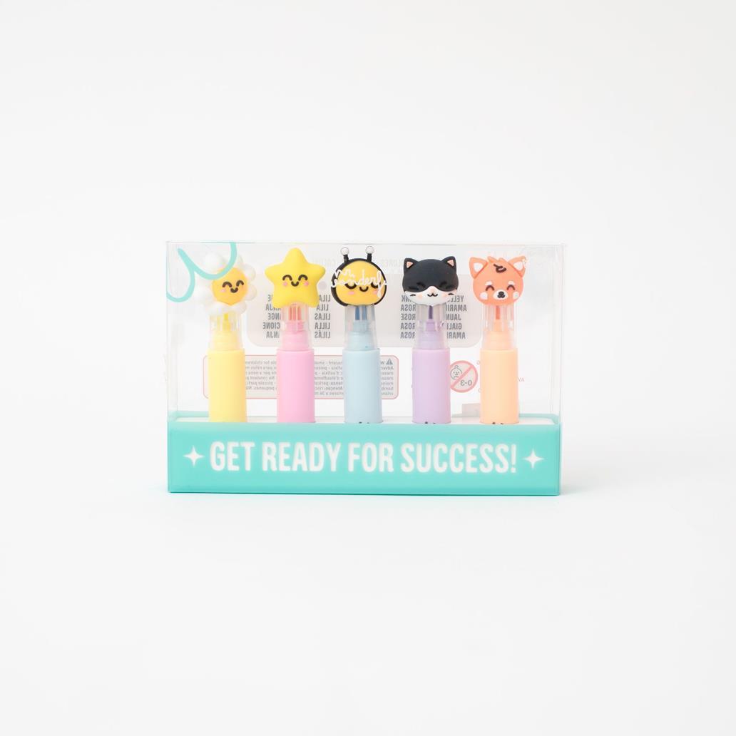 Conjunto de 5 Sublinhadores com estojo - Ao Vivo e a Cores Mr. Wonderful