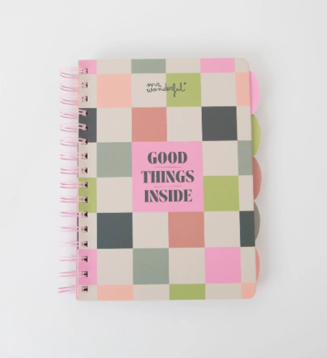 Caderno Pautado Espiral A4 com Separadores - Good Things Inside - Mr. Wonderful