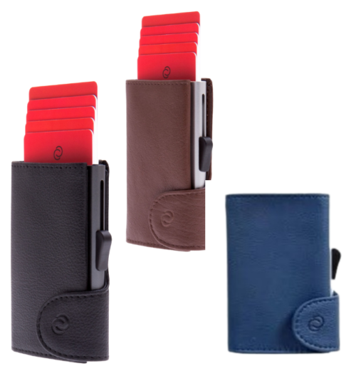 C-Secure Porta-Cartões RFID Couro Vintage