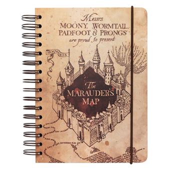 Caderno de Capa Forrada Harry Potter O mapa da Marauder