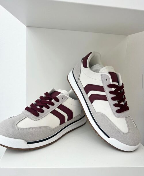 Sapatilha cinza\bordeaux\branco