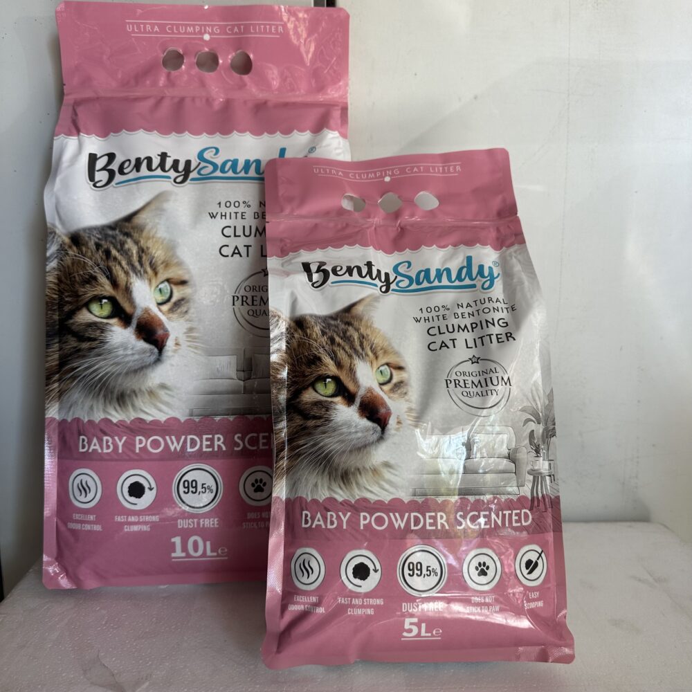 Areia Branca de Bentonite, Super Aglomerante Premium para gatos Benty Sandy