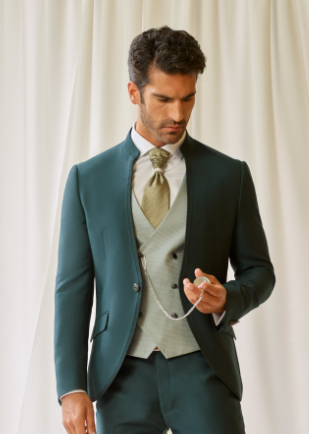 Fato de Noivo João Vilas Boas Verde Petróleo