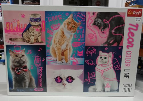Puzzle Gatos Neon 1000 peças